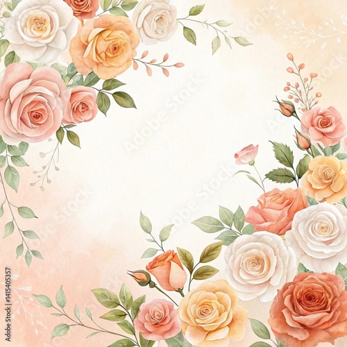 Vintage background with roses vector