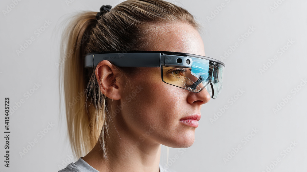 Futuristic Smart Glasses: Augmented Reality Eyewear with Advanced Technology and Interactive Display in Modern Design
