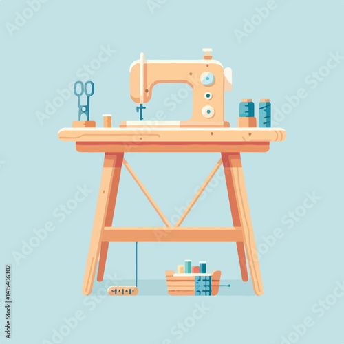 vector image of sewing machine