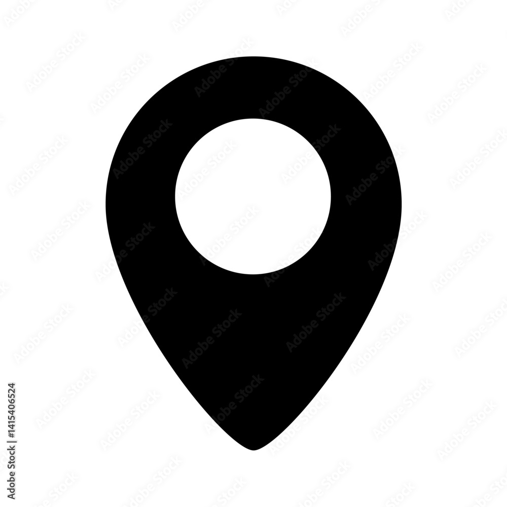 Point of location icon silhouette. Vector image Point of location icon silhouette. Vector image