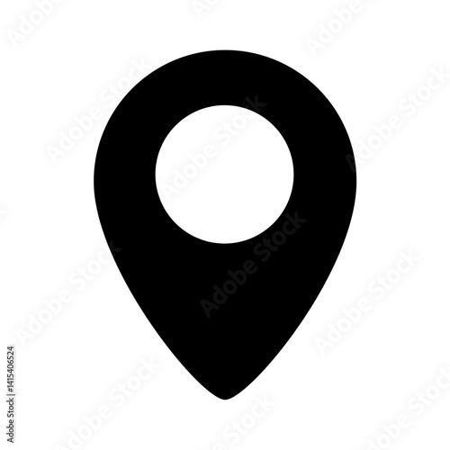  Point of location icon silhouette. Vector image