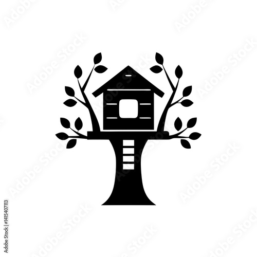 creative details Treehouse Icon Vector Illustration