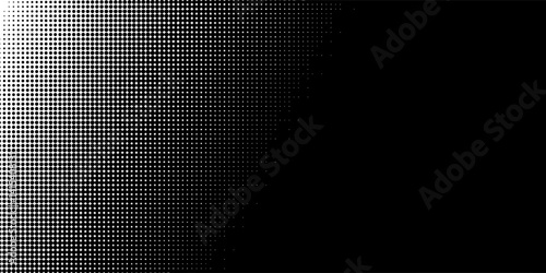 Dotted halftone gradient texture. Vanishing polka dot background. Repeating dots gradation pattern background. Black fading comic pop art overlay backdrop. Raster effect wallpaper
