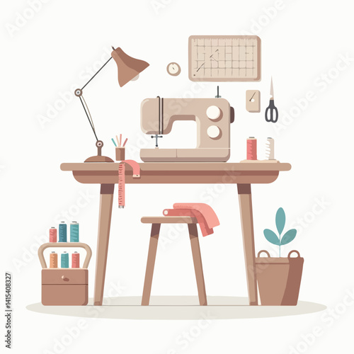 vector image of sewing machine
