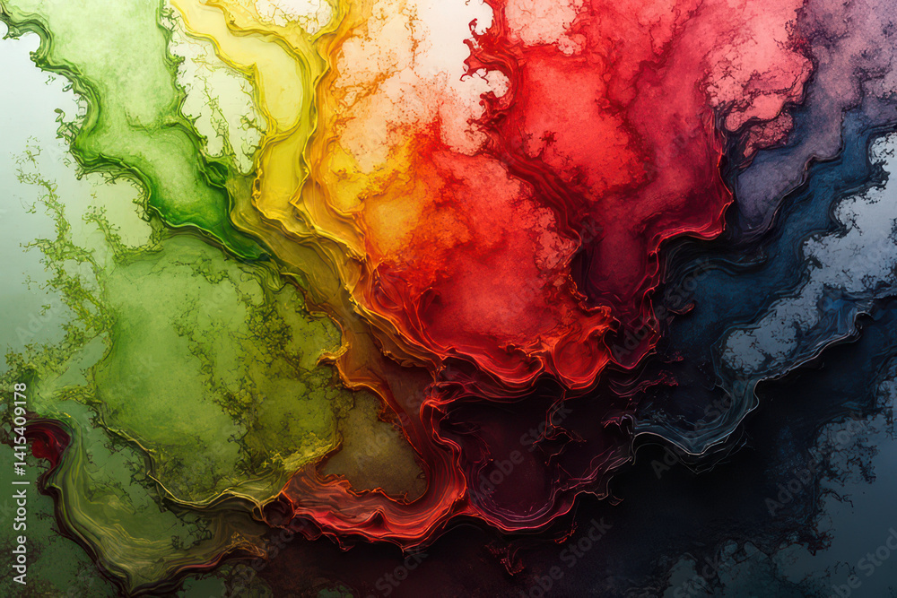 Obraz premium Mesmerizing Ink in Water: Close-Up Abstract Photography of Swirling Colors