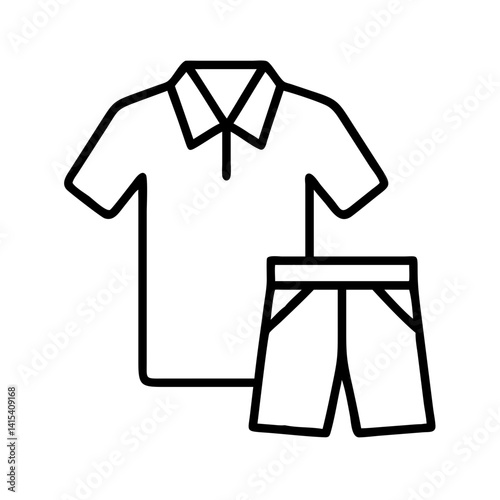 Shop summer outfit polo shirt and shorts vector icon clothing apparel fashion style design template