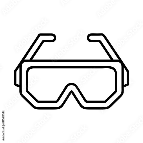 Outline vr headset goggles vector design for virtual reality gaming and augmented reality experience