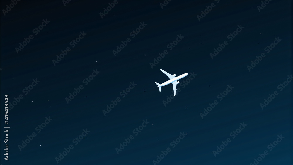 Airplane Flying Against a Dark Sky Airplane Flying Against a Dark Sky