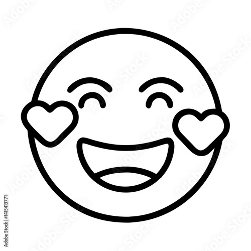 Download heart eyes emoji vector illustration smiling face love emoticon graphic design element