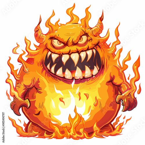 Illustration monster fire