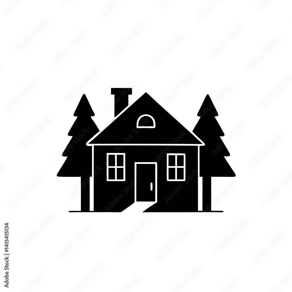Fototapeta premium creative details Cabin Icon Vector Illustration