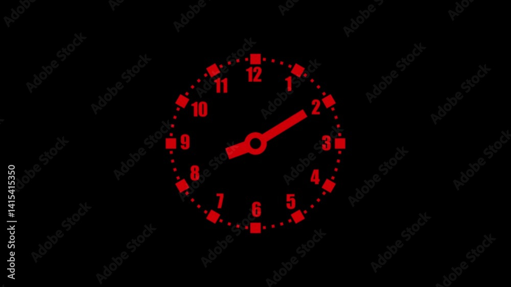 Without rim minimalist clock animation with hands and dotted hour markers Without rim minimalist clock animation with hands and dotted hour markers
