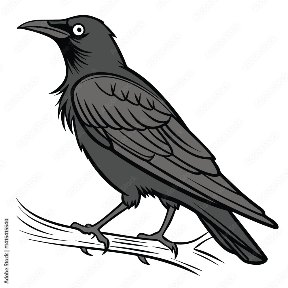 Fototapeta premium Minimalist Bird Silhouette and Colorful Exotic Bird Perched on Branch Collection.