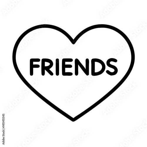 Friends heart vector illustration for friendship day best friends forever design and love concept art