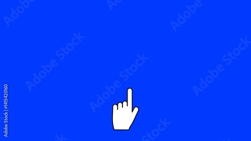 Hand icon animation pointing up with Alpha channel on transparent background. Continuous looping animation in 4K resolution.