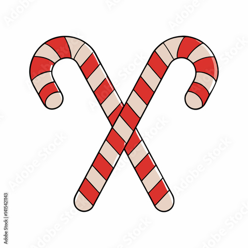 candy cane simple design vector