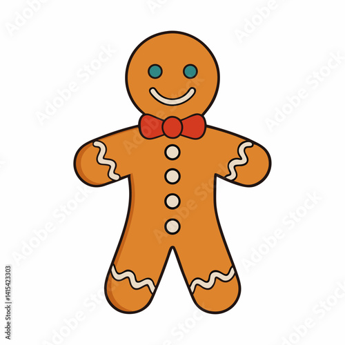  gingerbread man simple design vector