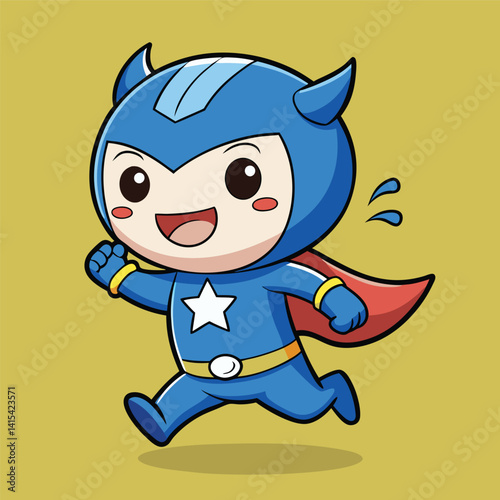 Cute superhero running