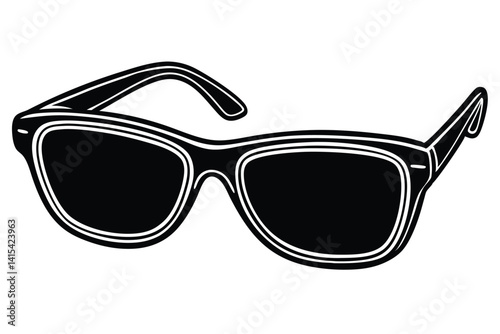 Stylish sunglasses with black frames and lenses providing protection from the sun