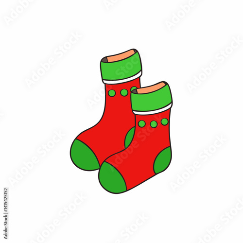  red and green socks vector