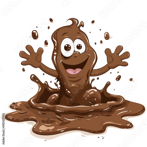 Mud monster isolated on white 