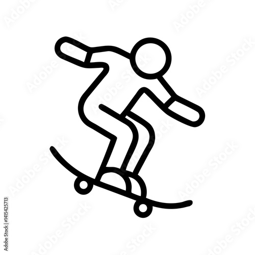 Skateboarder performing a trick in a minimalist style  