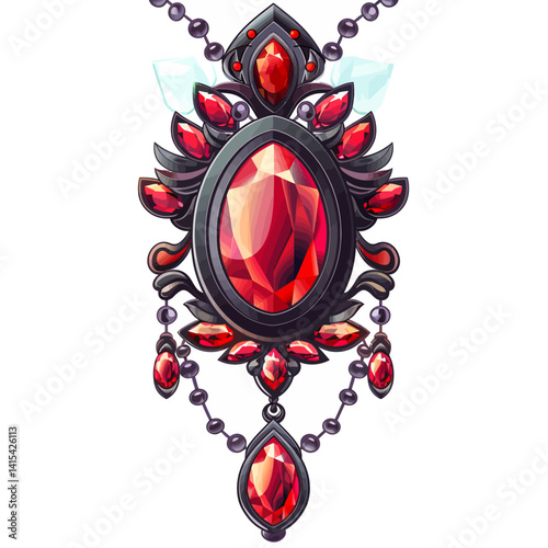 Red and black necklace 