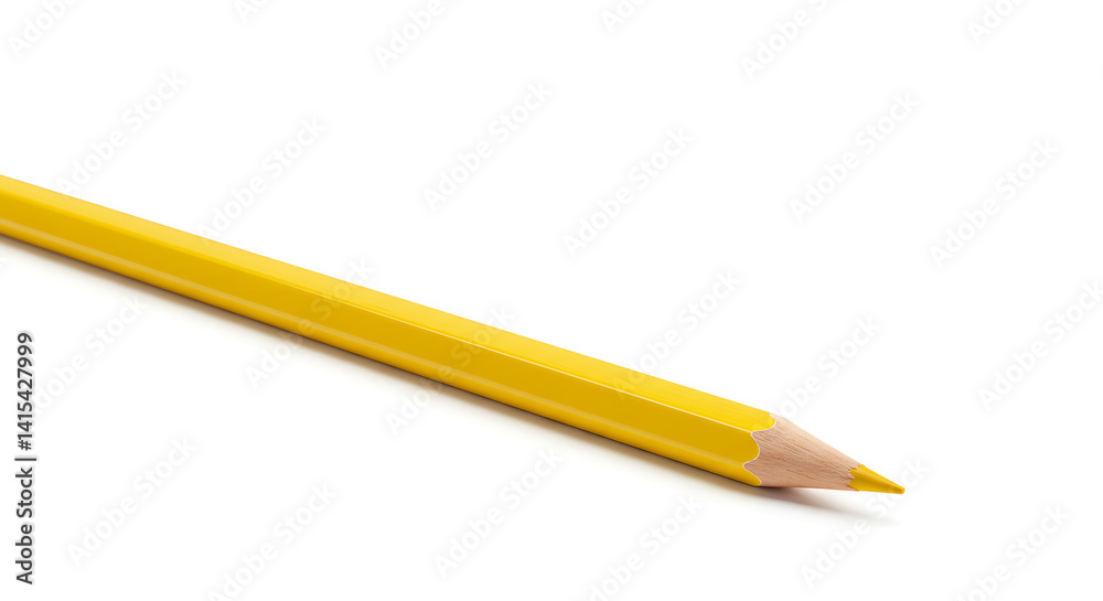 Freshly Sharpened Yellow Pencil on white background Freshly Sharpened Yellow Pencil on white background