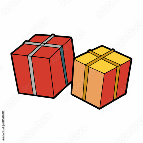 surprise gift boxes isolated on white