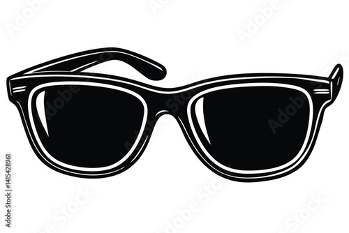Stylized vector illustration of classic sunglasses on a white background with highlights