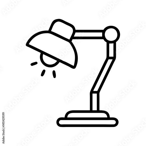 Illustration of adjustable desk lamp for office study table lighting and home decor design element
