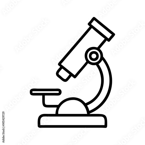 Microscope vector icon for science research laboratory equipment and medical biology study tool