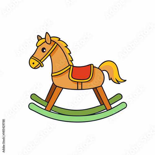 rocking horse on white background