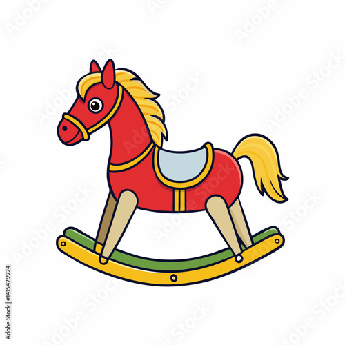 rocking horse on white background