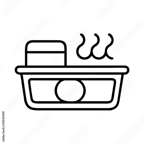 Hot tub spa vector icon design illustration for relaxation and wellness graphic resource use