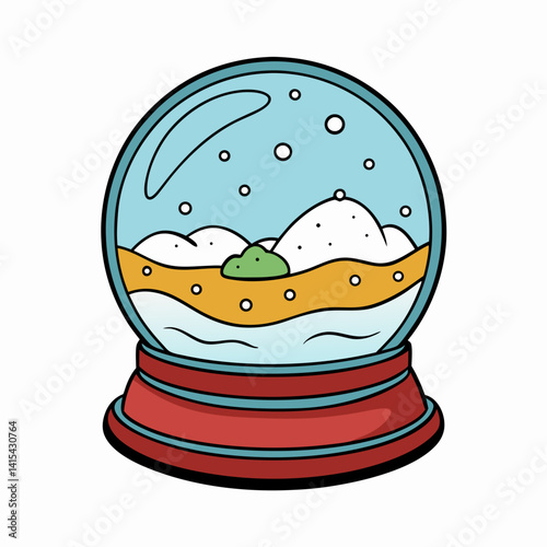 vector illustration snow globe 