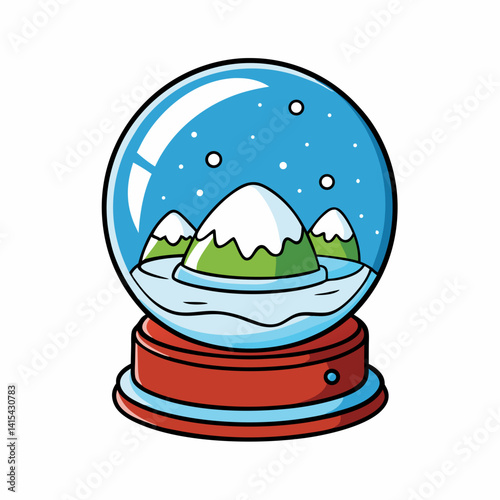 vector illustration snow globe 