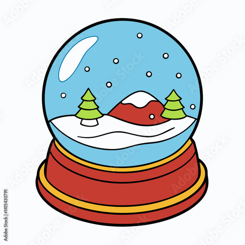 vector illustration snow globe 