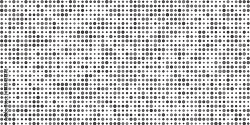 Doted halftone textured abstract pattern background. Monochrome halftone background with dots. Geometric abstract background of random sized dots. Pop Art circle comic pattern. Abstract geometric art.