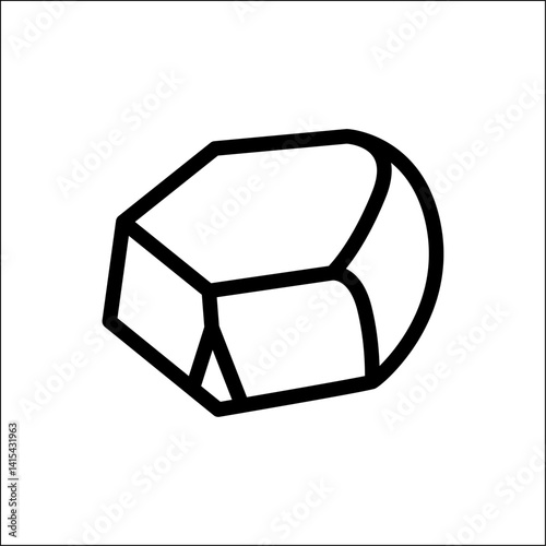Obraz na płótnie Mined stone line icon. Mined rock stone sign, simple gravel symbol, game mountain mineral w salonie