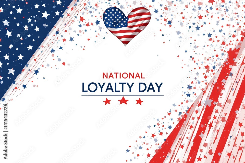 Obraz premium Patriotic concept for loyalty day with american heart flag in may showcasing uk us