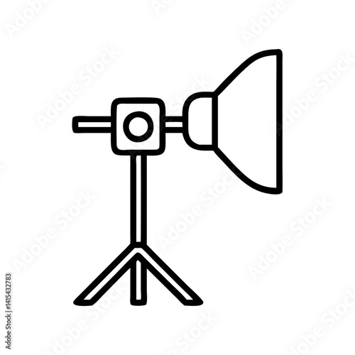 Photography studio lighting equipment icon vector illustration for professional photo shoot setup