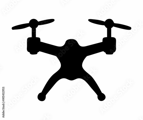 Four Simple Drone Silhouettes Against a White Background