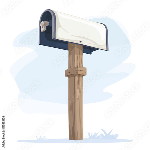 Old mailbox on white background 