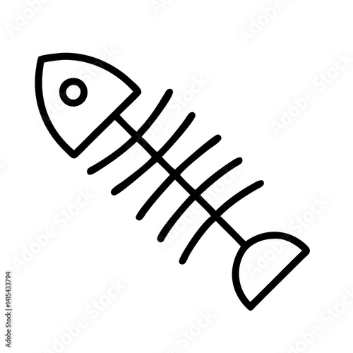 Fishbone illustration vector graphic design element for seafood restaurant and fishing industry logos