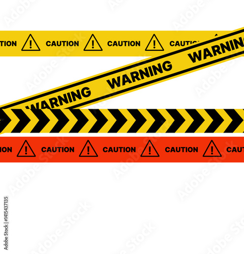 Caution, warning, no trespassing tape decoration vector illustration