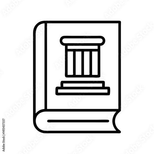 Law book icon vector illustration for legal education resources and justice system designs icon