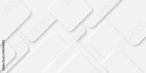 Abstract white rectangle shape geometric line background. Clean and simple pattern for business template. geometric minimal shapes background illustration. frame banner. Realistic paper surface