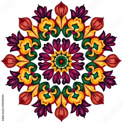 simple beautiful deepawali motif mandala design vector illustration transparent background isolated