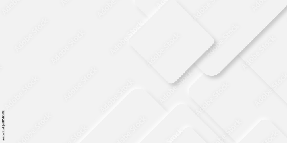 Abstract white rectangle shape geometric line background. Clean and simple pattern for business template. geometric minimal shapes background illustration. frame banner. Realistic paper surface